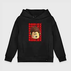 Толстовка оверсайз детская ROBLOX RED LOGO LEGO FACE, цвет: черный