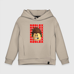 Толстовка оверсайз детская ROBLOX RED LOGO LEGO FACE, цвет: миндальный