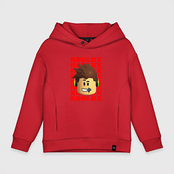 Толстовка оверсайз детская ROBLOX RED LOGO LEGO FACE, цвет: красный