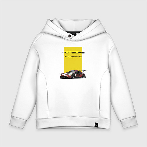 Детское худи оверсайз Porsche Carrera 4S Motorsport / Белый – фото 1