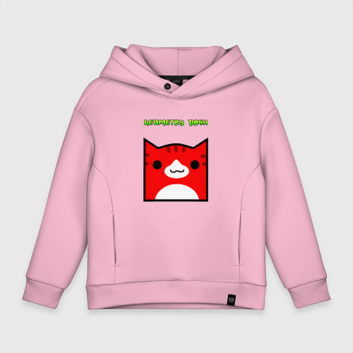Детское худи оверсайз Geometry Dash: Cat Skin / Светло-розовый – фото 1