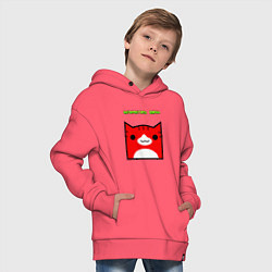 Толстовка оверсайз детская Geometry Dash: Cat Skin, цвет: коралловый — фото 2