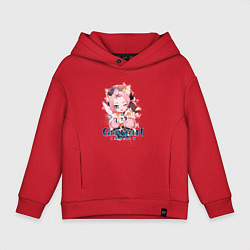 Толстовка оверсайз детская Диона Diona Genshin Impact, цвет: красный
