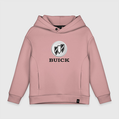 Детское худи оверсайз Gray gradient Logo Buick / Пыльно-розовый – фото 1