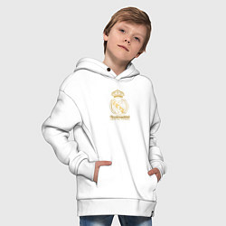 Толстовка оверсайз детская Real Madrid gold logo, цвет: белый — фото 2