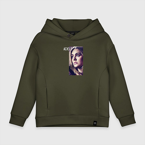 Детское худи оверсайз Певица Адель / Хаки – фото 1