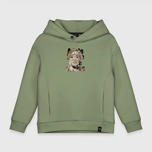 Детское худи оверсайз Буквы Adele / Авокадо – фото 1