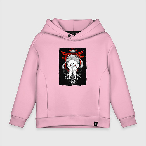Детское худи оверсайз ЗАКЛИНАНИЕ ИТАДОРИ, СУКУНА / Светло-розовый – фото 1