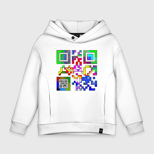 Детское худи оверсайз Color QR / Белый – фото 1