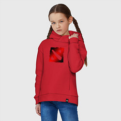 Толстовка оверсайз детская ЧЁРНО КРАСНОЕ ЛОГО ДОТА 2 DOTA 2 LOGO, цвет: красный — фото 2