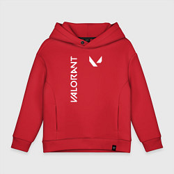 Толстовка оверсайз детская Valorant - Logo, цвет: красный