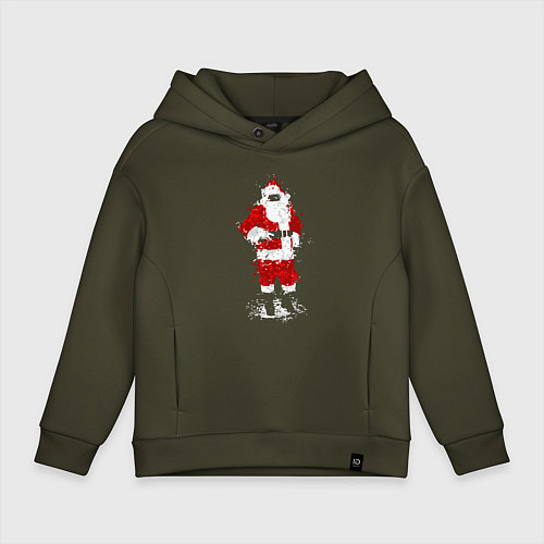 Детское худи оверсайз My Santa / Хаки – фото 1