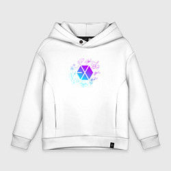 Детское худи оверсайз EXO BAND NEON LOGO АВТОГРАФЫ