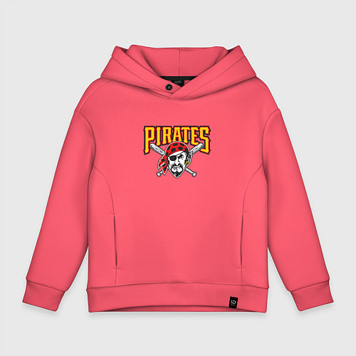 Детское худи оверсайз Pittsburgh Pirates - baseball team / Коралловый – фото 1