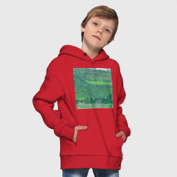 Толстовка оверсайз детская Литцльберг на Аттерзе Густав Климт, цвет: красный — фото 2