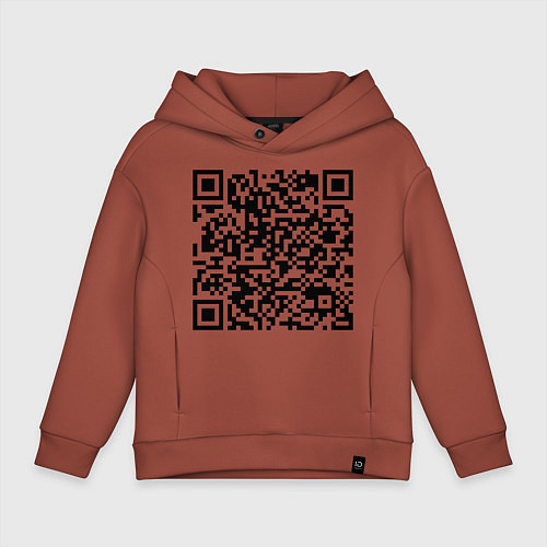 Детское худи оверсайз QR-код Скала Джонсон / Кирпичный – фото 1