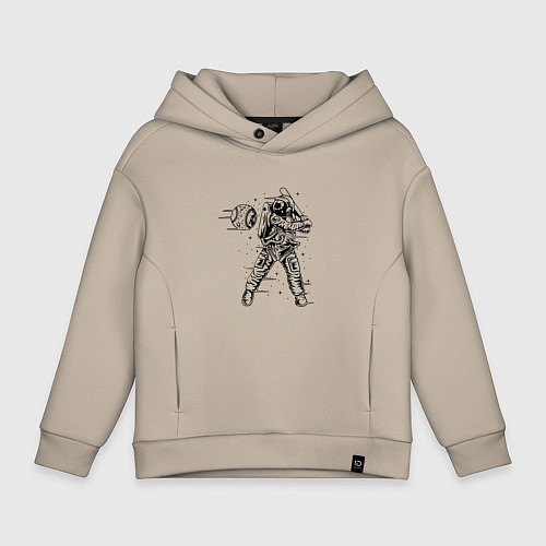 Детское худи оверсайз Space baseball / Миндальный – фото 1