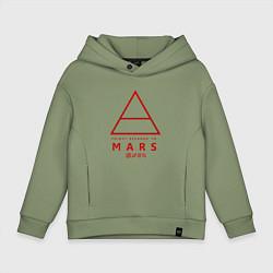 Толстовка оверсайз детская 30 Seconds to Mars рок, цвет: авокадо