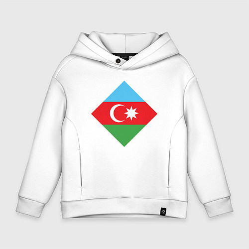 Детское худи оверсайз Flag Azerbaijan / Белый – фото 1