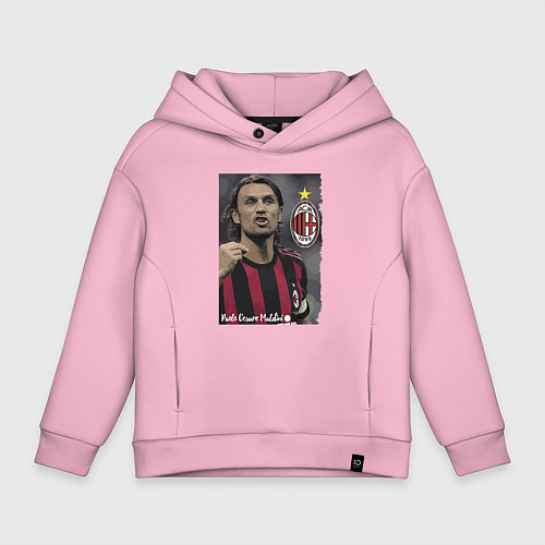 Детское худи оверсайз Paolo Cesare Maldini - Milan, captain / Светло-розовый – фото 1