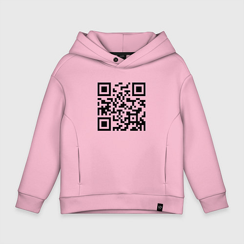 Детское худи оверсайз Хочу в тайгу - QR code / Светло-розовый – фото 1