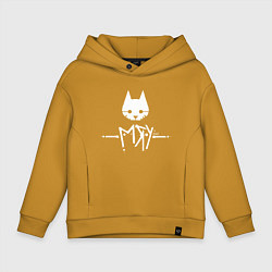 Толстовка оверсайз детская Stray: Мяу, цвет: горчичный