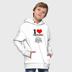 Толстовка оверсайз детская I LOVE ЧЕРНЕЦОВО, цвет: белый — фото 2