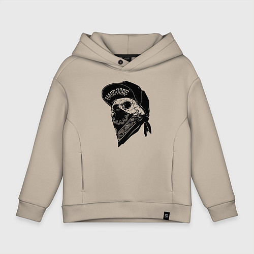 Детское худи оверсайз Hardcore alive! / Миндальный – фото 1