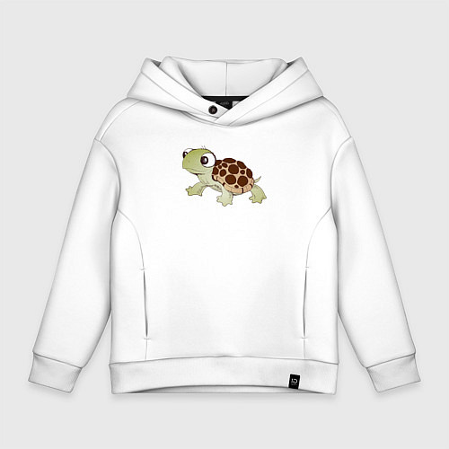 Детское худи оверсайз Маленький черепашонок / Белый – фото 1