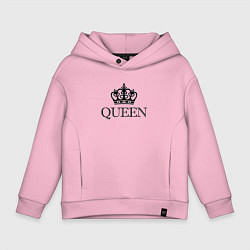Толстовка оверсайз детская QUEEN ПАРНЫЕ Королева, цвет: светло-розовый