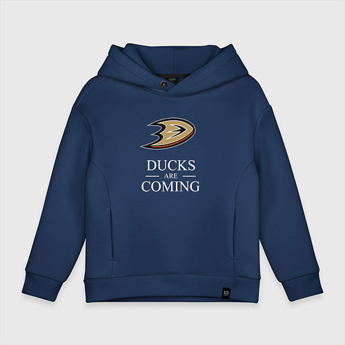 Детское худи оверсайз Ducks Are Coming, Анахайм Дакс, Anaheim Ducks / Тёмно-синий – фото 1