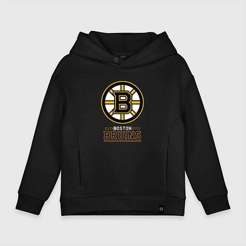 Детское худи оверсайз Boston Bruins , Бостон Брюинз / Черный – фото 1