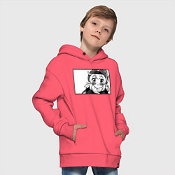 Толстовка оверсайз детская Кли глазки ангела Геншин Импакт, цвет: коралловый — фото 2