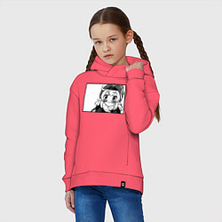 Толстовка оверсайз детская Кли глазки ангела Геншин Импакт, цвет: коралловый — фото 2