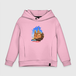 Толстовка оверсайз детская Путешествие Санкт-Петербург Россия, цвет: светло-розовый