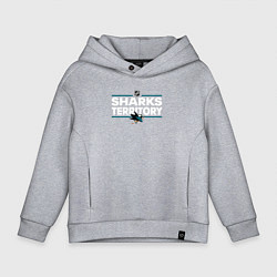 Толстовка оверсайз детская SHARKS TERRITORY САН-ХОСЕ ШАРКС, цвет: меланж