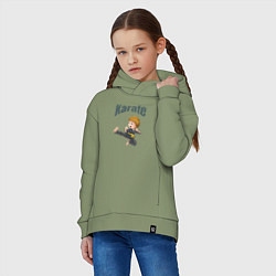 Толстовка оверсайз детская Карате , дизайн футболки для детей, цвет: авокадо — фото 2