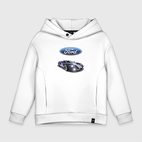 Детское худи оверсайз Ford Racing team / Белый – фото 1