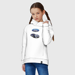 Толстовка оверсайз детская Ford Racing team, цвет: белый — фото 2