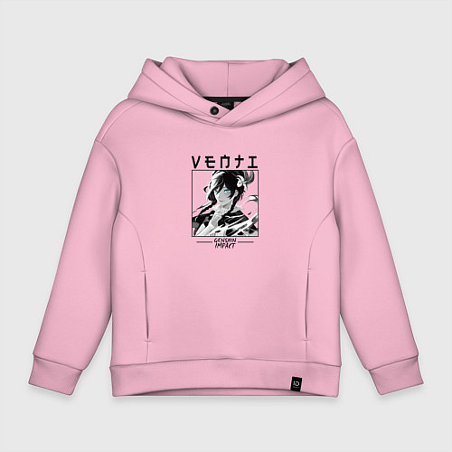 Детское худи оверсайз Венти Venti, Genshin Impact / Светло-розовый – фото 1