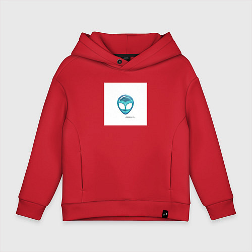 Детское худи оверсайз КОСМОНАВТОВ НЕТ / Красный – фото 1