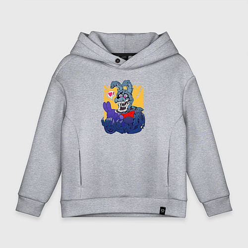 Детское худи оверсайз Аниматроник Кролик Бонни / Меланж – фото 1