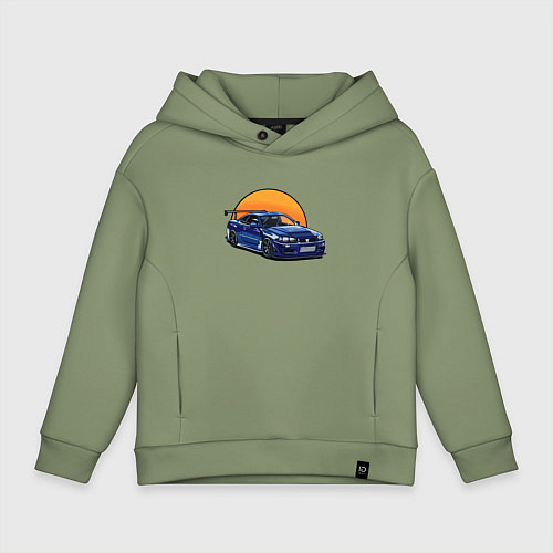 Детское худи оверсайз Ниссан gtr 2022 / Авокадо – фото 1