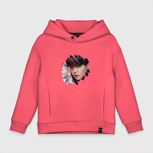 Детское худи оверсайз Agust D SUGA BTS / Коралловый – фото 1