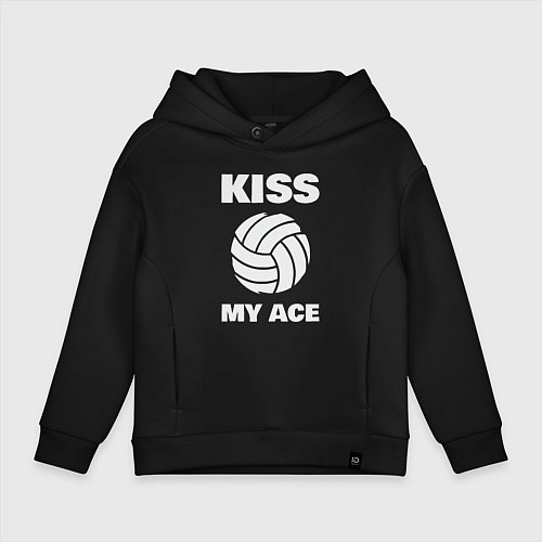 Детское худи оверсайз Kiss - My Ace / Черный – фото 1