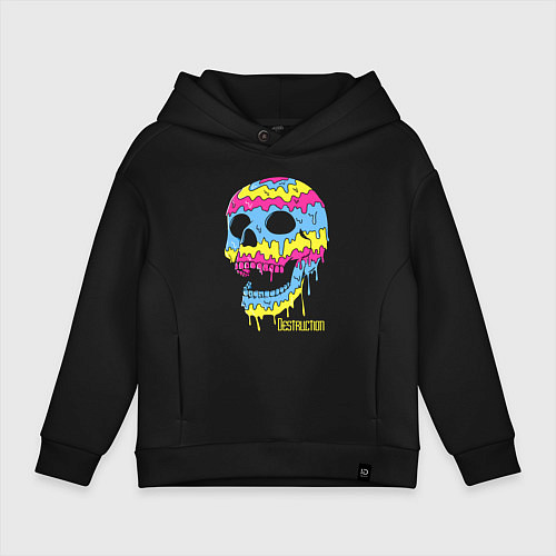 Детское худи оверсайз Distruction Color skull Vanguard / Черный – фото 1