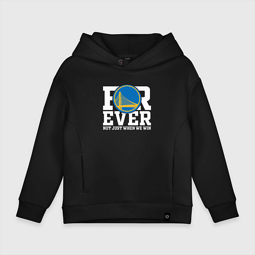 Детское худи оверсайз Golden State Warriors FOREVER NOT JUST WHEN WE WIN / Черный – фото 1