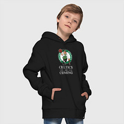 Толстовка оверсайз детская Boston Celtics are coming Бостон Селтикс, цвет: черный — фото 2