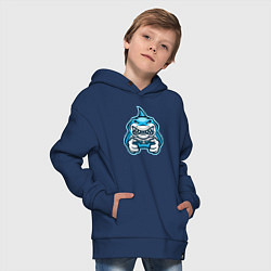 Толстовка оверсайз детская Shark player, цвет: тёмно-синий — фото 2