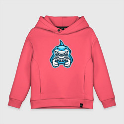 Толстовка оверсайз детская Shark player, цвет: коралловый
